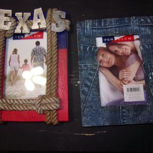 New Pendulum Texas Lasso  or  Flag look  4 x 6 inches picture area frame